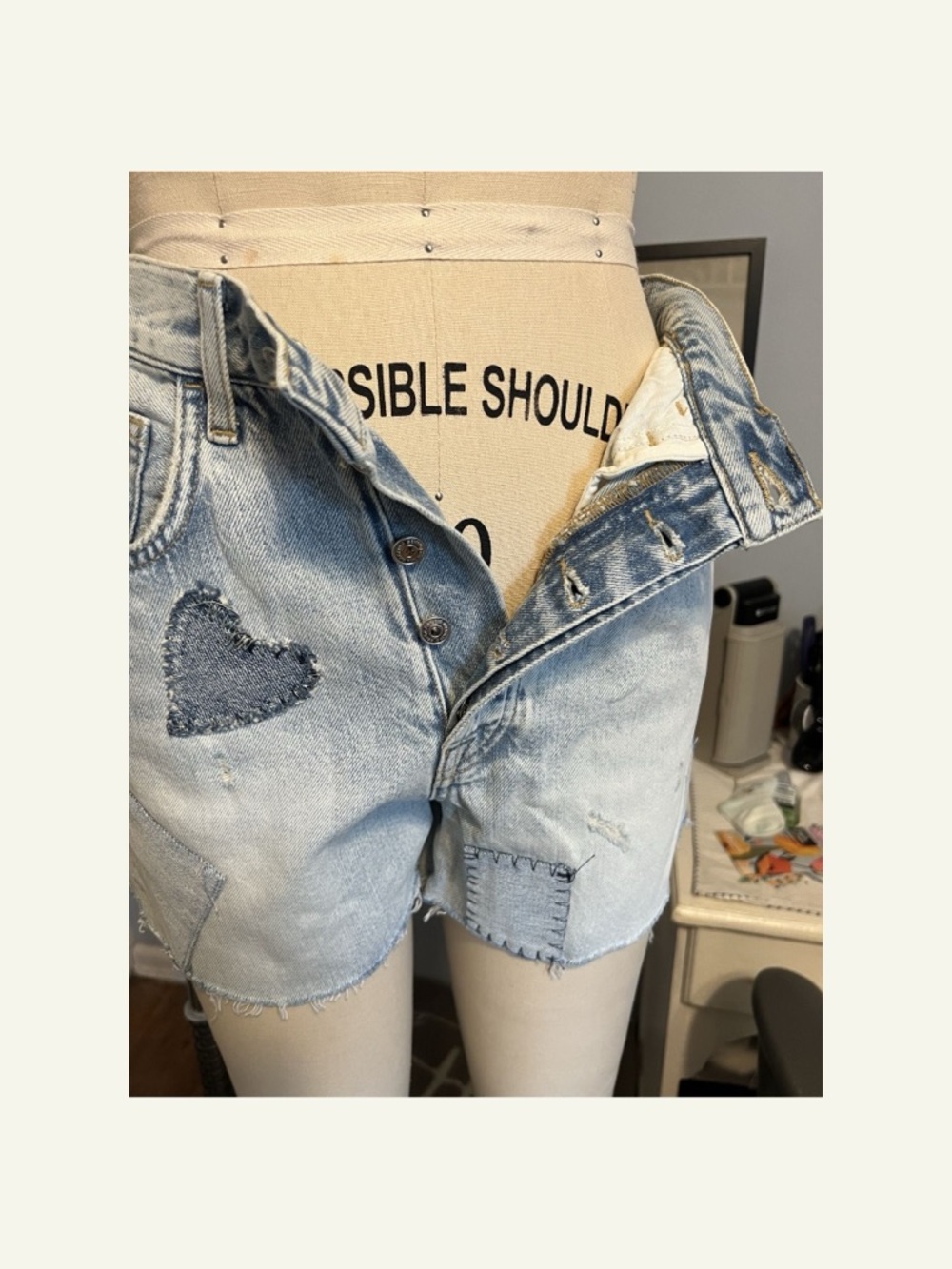 7 For All Mankind Denim Shorts - Picture 3 of 6